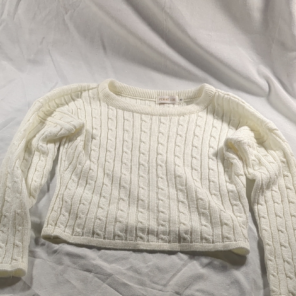 Chic Cream Cable Knit Sweater